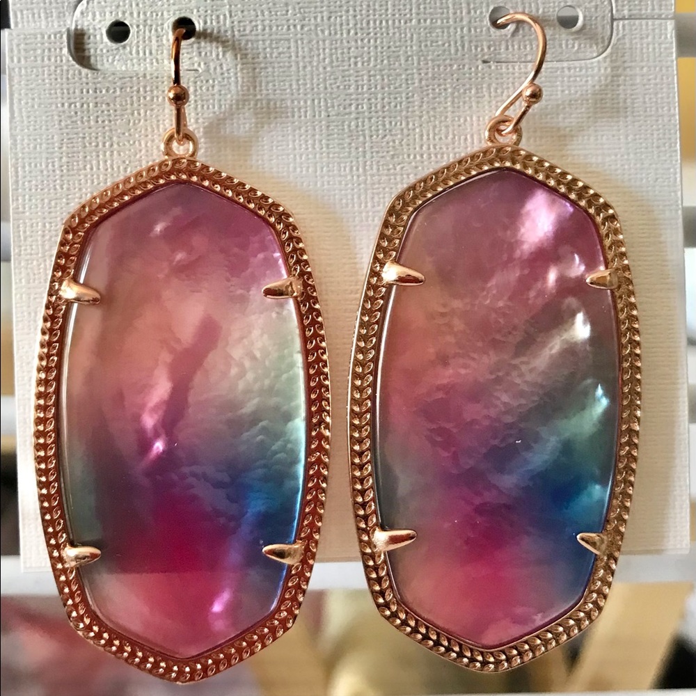 KS Danielle Rose gold tone watercolor earrings